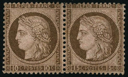 * N°55c 15c Et 10c Se Tenant, Infime Froissure De Gomme, Standard - B - 1871-1875 Ceres