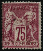 ** N°71 75c Carmin, Petite Paille Dans Le Papier D'origine - B - 1876-1878 Sage (Type I)