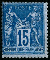 ** N°90a 15c Bleu S/bleu - TB - 1876-1898 Sage (Tipo II)