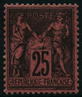 ** N°91 25c Noir S/rouge  - TB - 1876-1898 Sage (Type II)