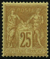 ** N°92 25c Bistre S/jaune - TB - 1876-1898 Sage (Type II)