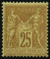 ** N°92 25c Bistre S/jaune - TB - 1876-1898 Sage (Tipo II)