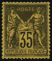 ** N°93 35c Violet Noir S/jaune, Pièce De Luxe - TB - 1876-1898 Sage (Tipo II)