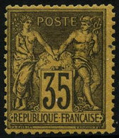 ** N°93 35c Violet Noir S/jaune - TB - 1876-1898 Sage (Type II)