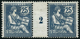 ** N°127 25c Bleu, Paire Mill 2 - TB - Millésime