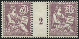 ** N°128 30c Violet, Paire Mill 2 - TB - Millésime