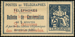 (*) N°13 25c Bleu S/chamois - TB - Telegraphie Und Telefon