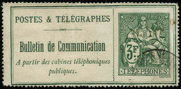 Oblit. N°30 3F Vert, Une Dent D'angle Un Peu Courte - B - Telegraphie Und Telefon