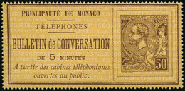 (*) N°1 50c Brun S/jaune - TB - Telefoonzegels