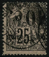 Oblit. N°5c 10c S/25c Noir S/rose, Surcharge Renversée - TB - Otros & Sin Clasificación