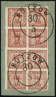 Oblit./fragment N°1 4/4s Rouge, 2 Ex S/fgt Pièce De Luxe - TB - Mecklenbourg-Schwerin