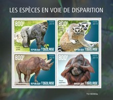 Togo 2019, Animals In Danger, Gorillas, Rhino, 4val In BF - Chimpanzés
