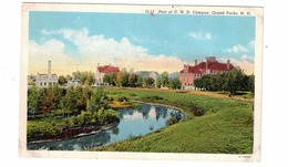 GRAND FORKS, North Dakota, USA, Part Of U. N. D. Campus, Old Linen Postcard - Grand Forks