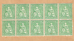 ** BLOC 10xTIMBRES DE COLLECTIONS NEUFS AVEC GOMME 1881 PAPIER MELE C/S.B.K. Nr:49. Y&TELLIER Nr:54. MICHEL Nr:41.** - Unused Stamps