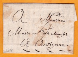 1774 - Marque Postale De Pont Saint Esprit, Gard Sur LAC Familiale De 2 Pages Vers Avignon, Vaucluse - 1701-1800: Voorlopers XVIII