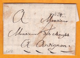 1774 - Marque Postale De Pont Saint Esprit, Gard Sur LAC Familiale De 2 Pages Vers Avignon, Vaucluse - 1701-1800: Precursors XVIII