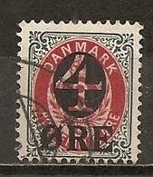 Denmark 1904 4o Overprint Obl - Usado