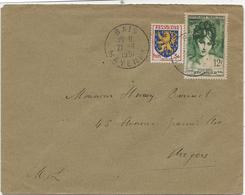 LETTRE AFFRANCHIE N° 875 + N° 903 OBLITERE CAD - BAIS - MAYENNE -1951 - 1921-1960: Modern Tijdperk