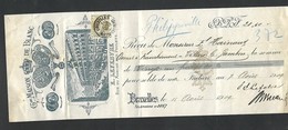 1909 Perfin Perforatie E.L.  (= E. Lefebvre) Grand Maison De Blanc Rue Marche Au Poulets Bruxelles - 1909-34