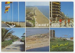 {58190} 66 Pyrénées Orientales Canet Saint Nazaire En Roussillon , Multivues ; Camping " Mar Estang ", Promenade à Canet - Canet En Roussillon