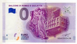 2018-1 BILLET TOURISTIQUE ITALIE 0 EURO SOUVENIR N°SEAC002438 BALCONE DI ROMEO E GIULIETTA - Privéproeven