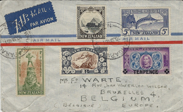 1946- Cover From N-Z To Belgium  By Air Mail  Fr. 22 1/2 D. - Brieven En Documenten