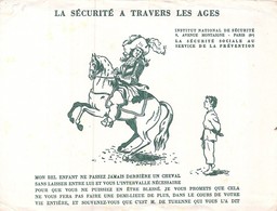 Ancien Buvard Collection LA SECURITE A TRAVERS LES AGES ASSURANCES INSTITUT NATIONAL DE SECURITE 9 AE MONTAIGNE PARIS - Banque & Assurance