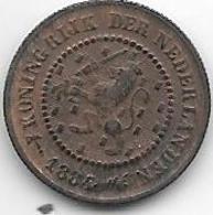 Netherlands,1/2 Cent 1884 Km 109 Vf+ - 1849-1890 : Willem III