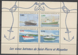 St PIERRE  Et MIQUELON  - Bateaux Anciens - Le "Miquelon", L' "Île Saint-Pierre", Le "St-Georges XII", Le "St-Eugène" - Blocks & Sheetlets