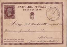 ITALE 1877      ENTIER POSTAL  /GANZSACHE/POSTAL STATIONERY CARTE DE SORDEVOLO - Ganzsachen