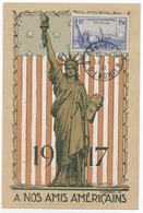 N°458 2F50C STATUE DE LA LIBERTE EXPOSITION NEW YORK 1939 OBLITERE PARIS SUR CARTE MAXIMUM, 1941 - 1930-1939