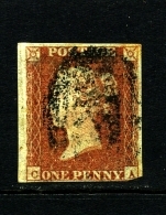 GREAT BRITAIN - 1841  1 D. RED BROWN IMPERF. USED - Oblitérés