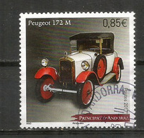 ANDORRA. Voiture Peugeot 172-M (1923-1929) ,  Un Timbre Oblitéré 1 ère Qualité - Usados
