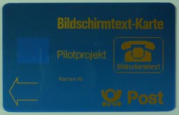 GERMANY - Bildschirmtext-Karte - Pilotprojekt - Specimen - Without Chip Or Control - RR - T-Series : Test