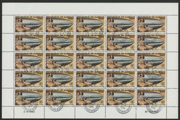 DJIBOUTI POSTE AERIENNE N° 144 FEUILLE COMPLETE DE 25 EXEMPLAIRES COTE 20 EUROS DU 100 Fr GRAFF ZEPPELIN - Zeppelins