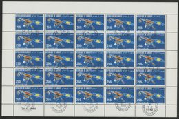 DJIBOUTI POSTE AERIENNE N° 146 FEUILLE COMPLETE DE 25 EXEMPLAIRES COTE 45 EUROS DU 250 Fr ASTRONAUTIQUE - Afrika