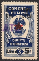 1945 - Istria Istra / Rijeka Fiume - Yugoslavia Occupation - Revenue Stamp - Overprint - Yugoslavian Occ.: Fiume