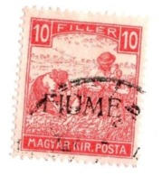 1918 Fiume - 10 Filler Usato Mietitori E Parlamento Certificato - Fiume & Kupa