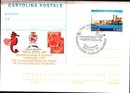 92717) ITALIA 1 CARTOLINA POSTALE MANIFESTAZIONE FILATELICA MOLPHIL 2008 FDC - FDC