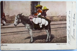 C. P. A. : MEXICO : Viajando En Burro, 2 Sellos En 1903 - Mexico