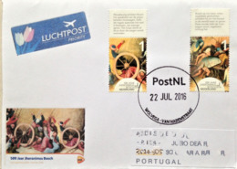 Netherlands, Circulated Cover To Portugal, "Painting", "Famous People", "Jheronimus Bosch", 2016 - Cartas