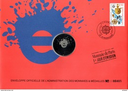 FRANCE 1992 : " EUROPA / PER ARNOLDI / DANEMARK € " Sur Enveloppe Philatélique Numismatique 1er Jour N°tée Parf état EPN - Verzamelingen