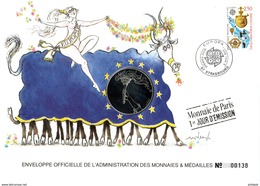 FRANCE 1992 : " EUROPA / RONALD SEARLE / GB / ETOILES " Enveloppe Philatélique Numismatique 1er Jour N°tée Parf état EPN - Collezioni
