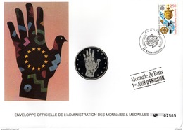 FRANCE 1992 : EUROPA / JOSS GOFFIN / BELGIQUE / ETOILES Enveloppe Philatélique Numismatique 1er Jour N°tée Parf état EPN - Sammlungen