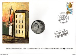 FRANCE 1992 : EUROPA / H. EDELMANN / ALLEMAGNE COLOMBE Enveloppe Philatélique Numismatique 1er Jour N°tée Parf état EPN - Collezioni