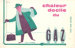 Ancien Buvard Collection Chaleur Docile Du Gaz D Après Fix Masseau - Electricité & Gaz