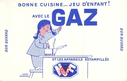 Ancien Buvard Collection Bonne Cuisine Au Gaz Jeu D'enfant  A T G - Elektrizität & Gas