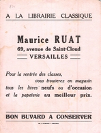 Ancien Buvard Collection LIBRAIRIE MAURICE RUAT VERSAILLES - L