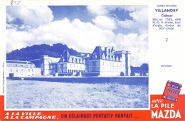 Ancien Buvard Collection PILES MAZDA SUPERCONTROL CHATEAU DE VILLANDRY - Piles