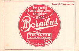 Ancien Buvard Collection BORNIBUS MOUTARDE DE DIJON 58 BOULEVARD DE LA VILLETTE PARIS - Senape